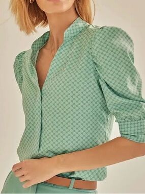WHBM Teal Blouse